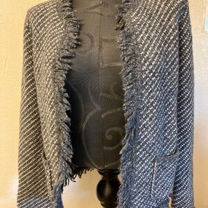 Tweed Fringe Blazer